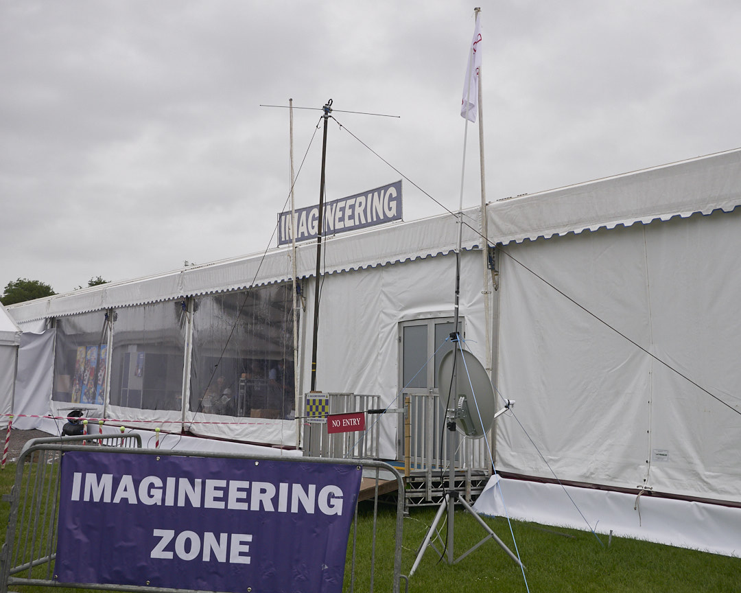 the antennas outside the Imagineering tent